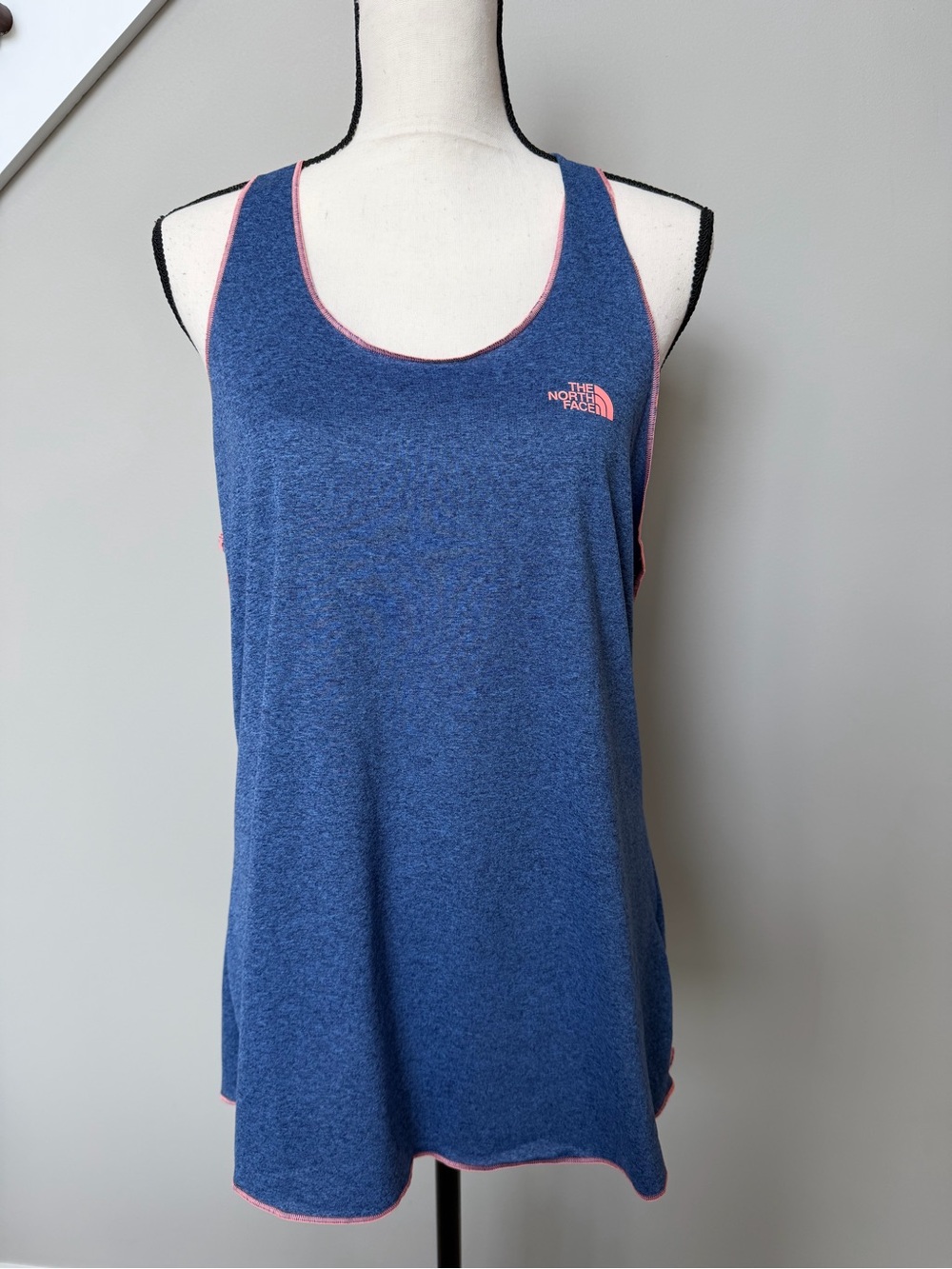 The North Face Women's Blue Tank Top with Pink Trim